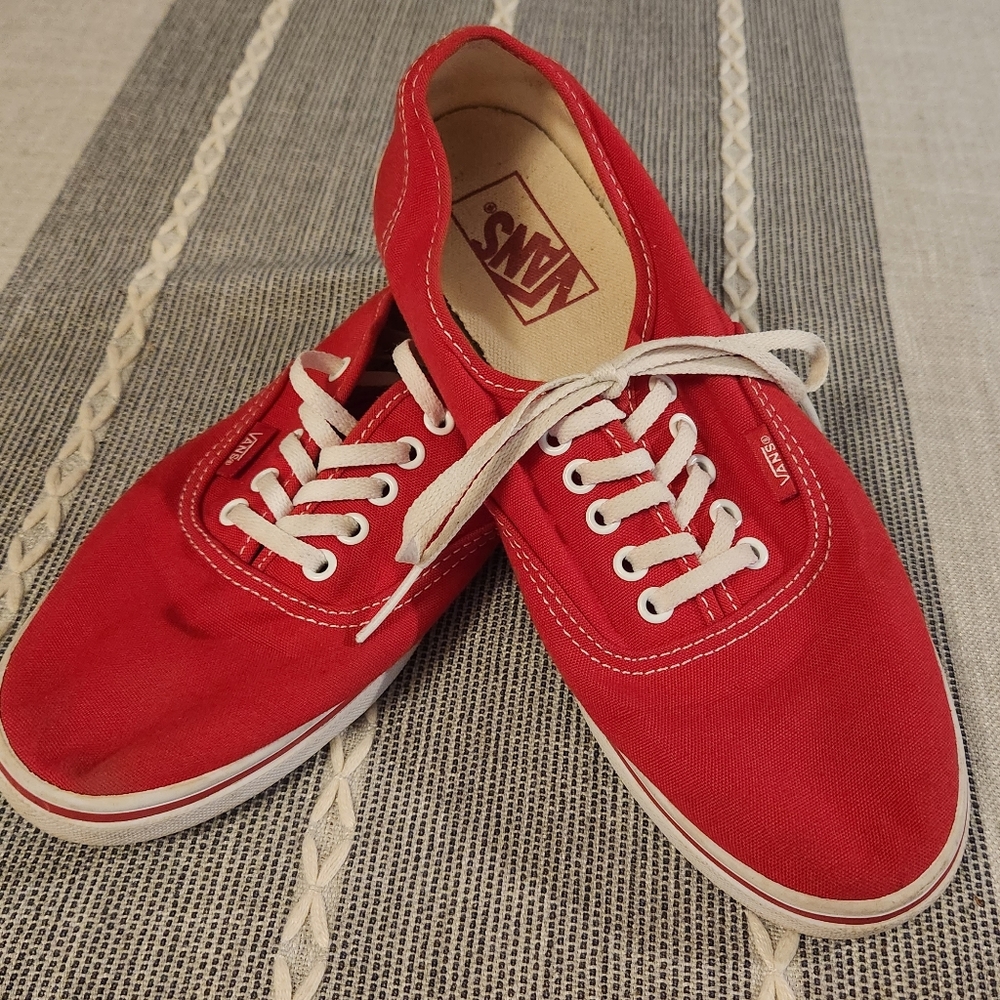VANS Authentic Canvas Skate Shoes Red